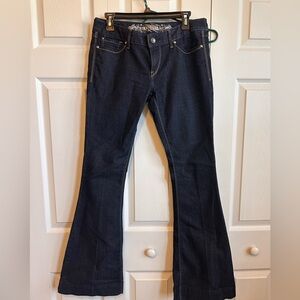 Express Dark Indigo Flare Jeans